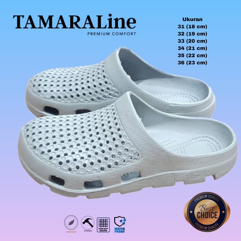 Sepatu Sandal Selop Slide Slip on Karet Anak / Remaja - TAMARALINE 200 / Bahan Premium Lentur Empuk Ringan Kuat Anti Slip Anti Air / Model Casual Santai Rumah Outdoor Kamar Mandi  Murah Original