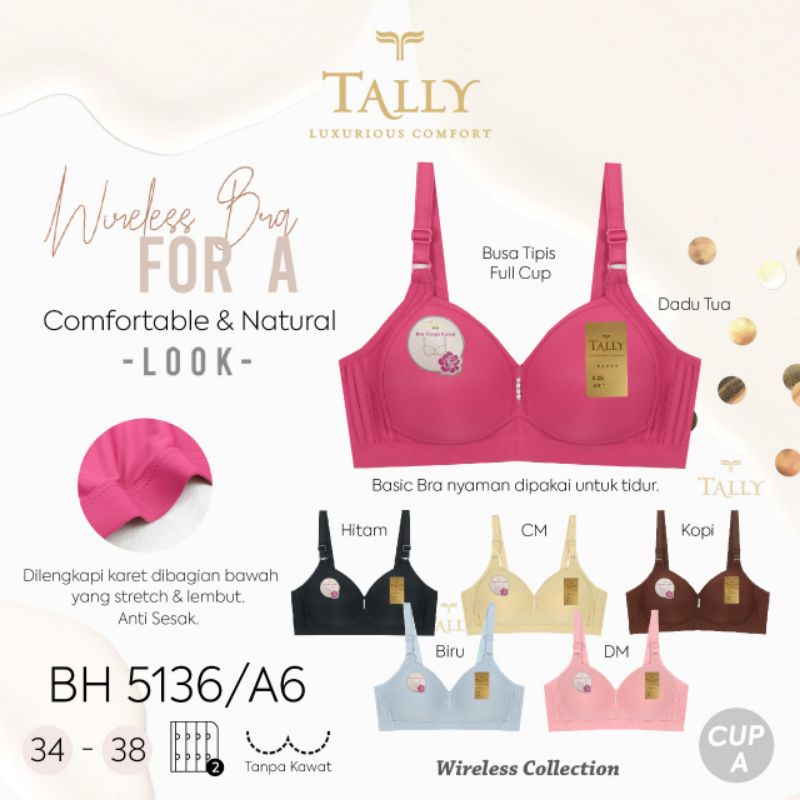 TALLY 5136 / BH CUP A,  CUP KECIL BAHAN LEMBUT NYAMAN