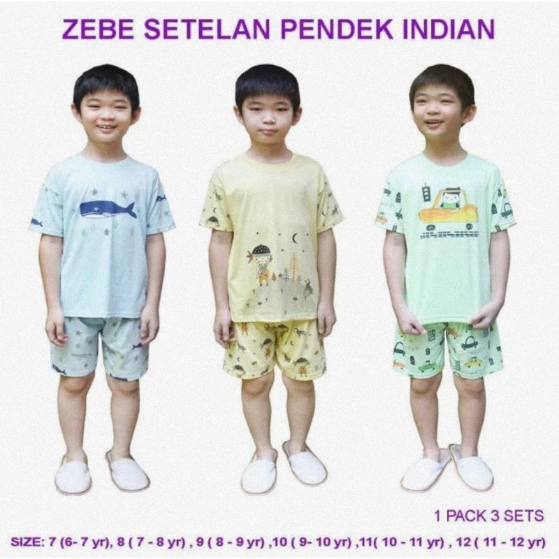 Zebe Setelan Anak Baju Lengan Pendek Celana Pendek Indian Edition - Baju Anak