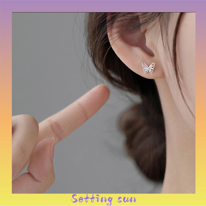 925 Anting Kupu-kupu Perak Sterling  Anting Desain Niche Mewah Ringan Musim Panas Wanita  Sederhana TN