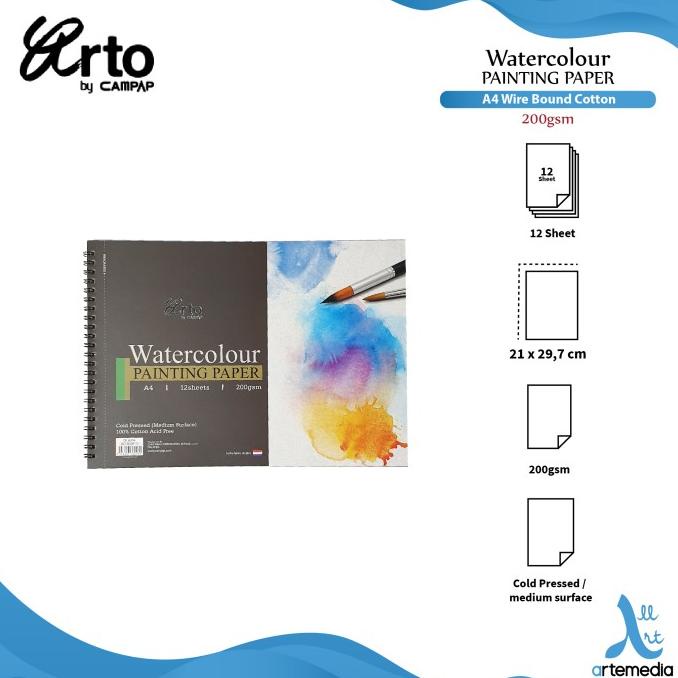 

(COD) Arto A4 Cotton Watercolor Wire-O Book