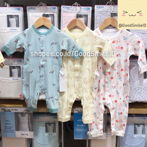 SALE Baby Baju Terusan Rib Katun Lengan Panjang Dalaman Bayi Newborn One Piece JASTIP UNIQLO SALE