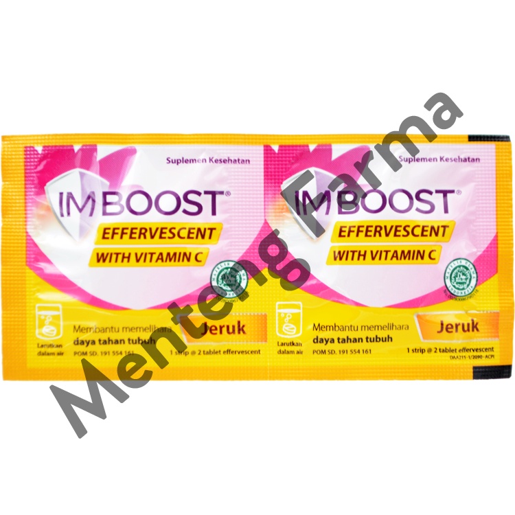 Imboost Effervescent with Vitamin C Rasa Jeruk 2 Tablet - Suplemen Peningkat Daya Tahan Tubuh