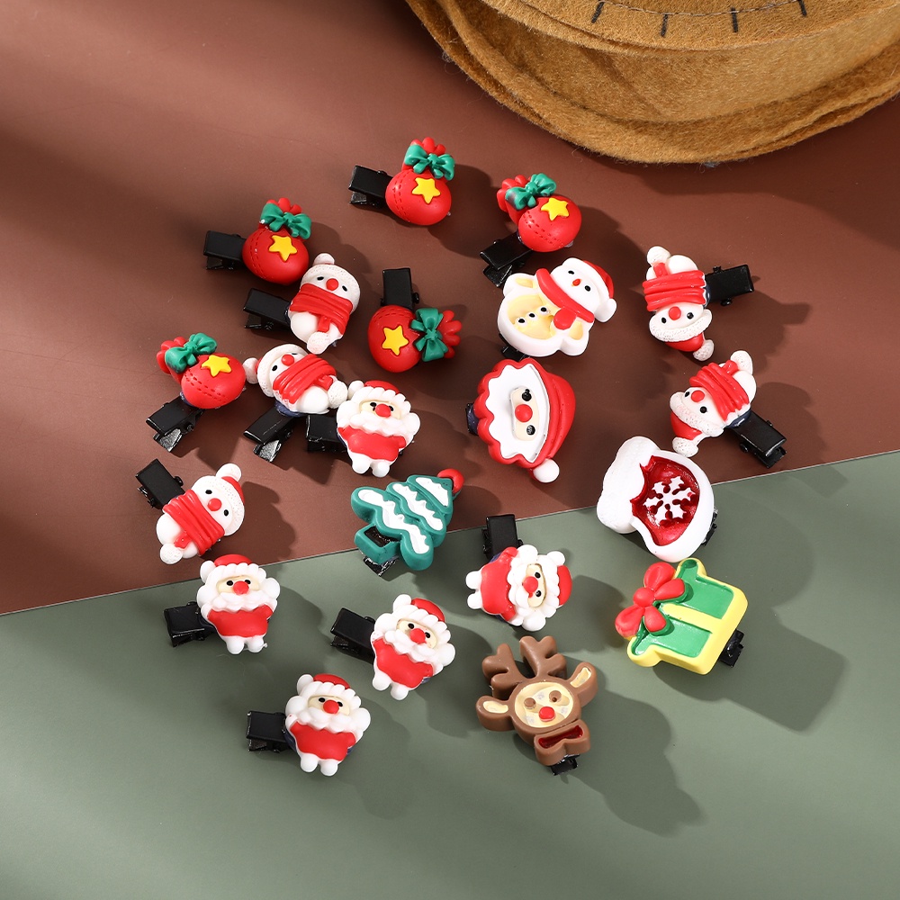 5pcs / Set Jepit Rambut Tema Natal Untuk Wanita