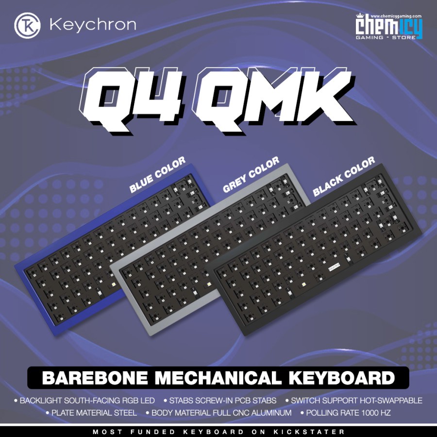 Keychron Q4 QMK 60% Barebone Mechanical Gaming Keyboard