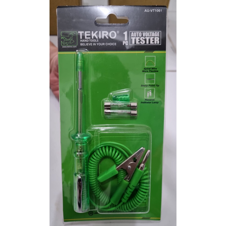 OBENG TESPEN OTOMATIS (AUTO VOLTAGE TESTER) TEKIRO / TEKIRO Auto Voltage Tester / Tespen dc TEKIRO / Alat Tespen Check Voltase Kendaraan Mobil Motor