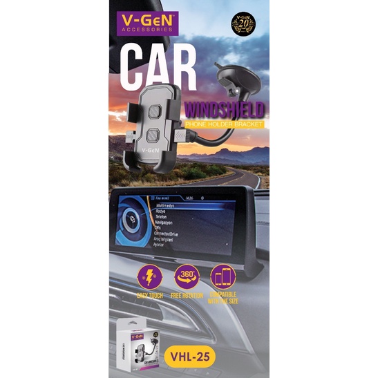 VGEN V-GeN VHL-25 Car Phone Holder HP Mobil Sunction Kaca Mobil
