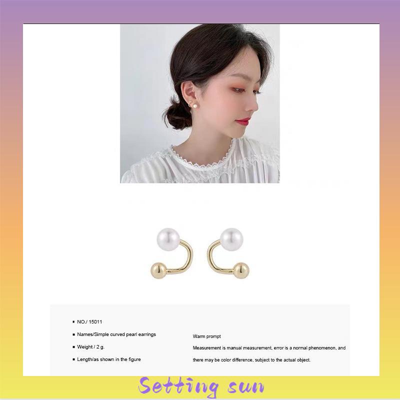 Anting Mutiara Temperamen Anting Desain Sederhana Wanita S925 Anting Kepribadian Perak S925 TN