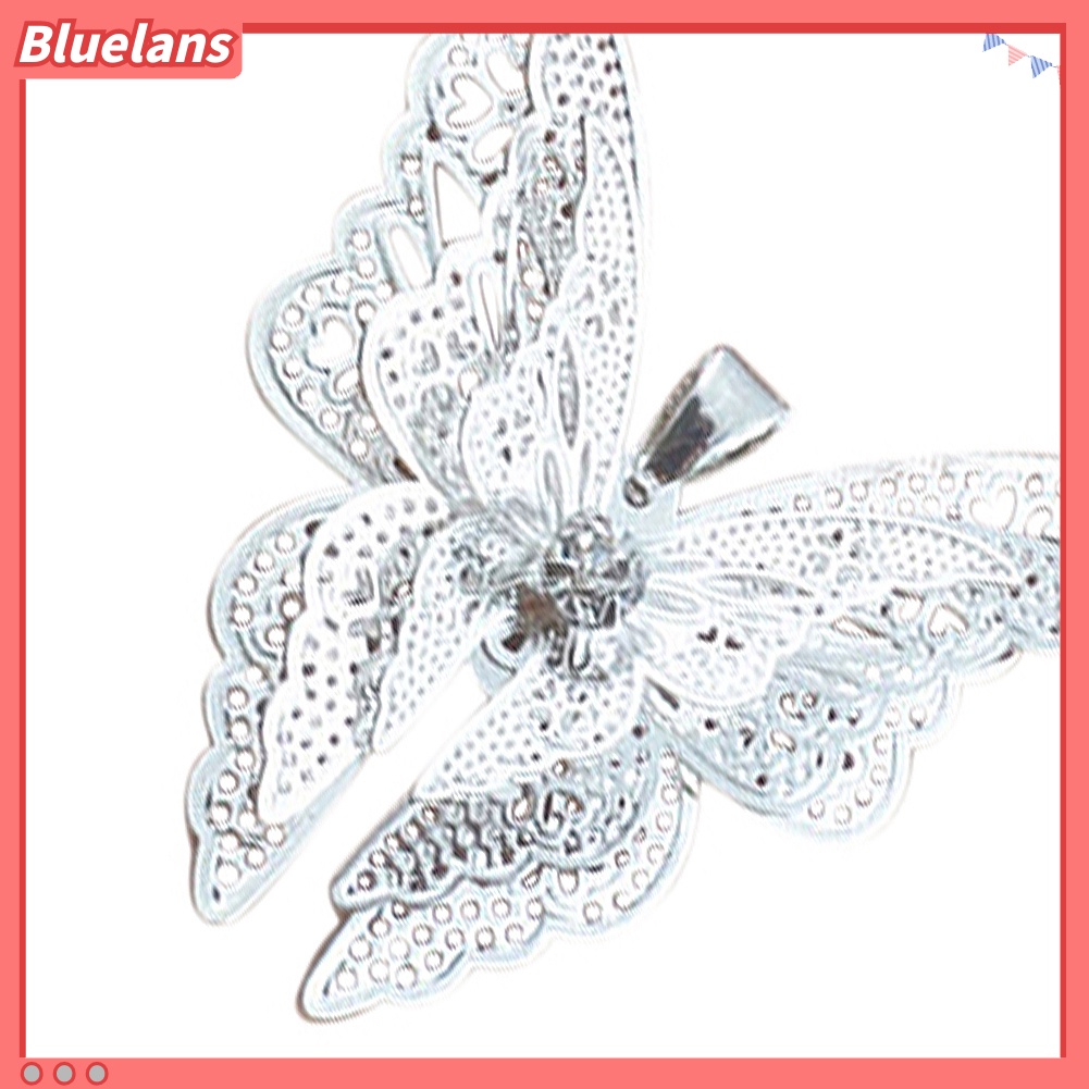 Bluelans Women Fashion Chic Shiny Silver Plated Hollow Butterfly Necklace Pendant