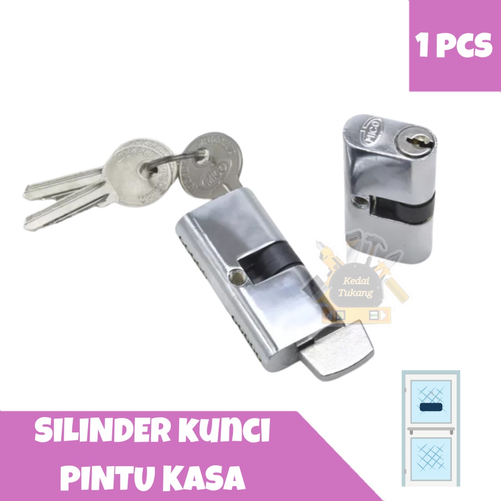 KEDAI TUKANG - Silinder Pintu Kasa Nyamuk Aluminium Knob Kenop Putar Kamar Mandi Bathroom Cylinder D