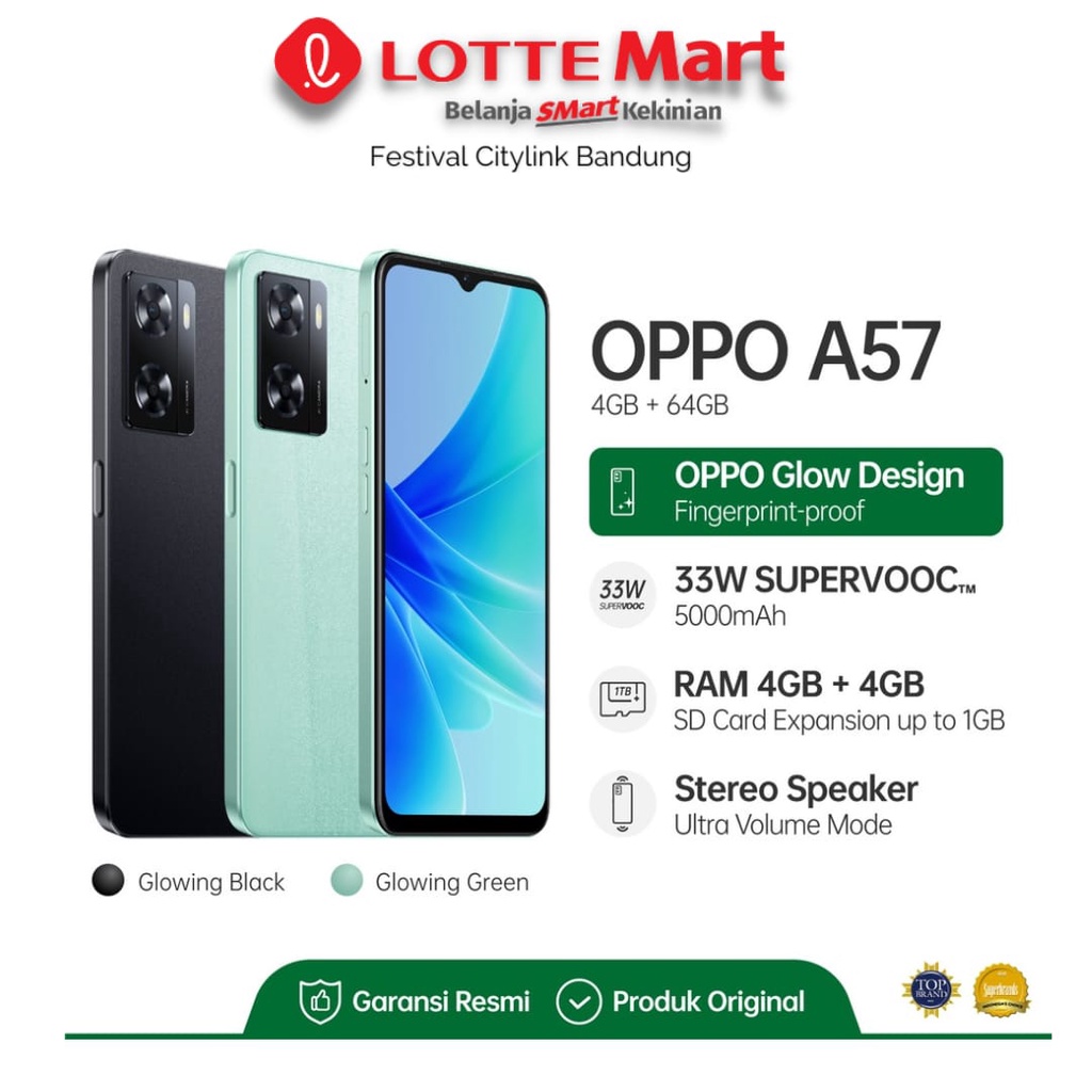 OPPO A57 4GB / 64gb | 4 / 128gb Hp Oppo A57 Original & Garansi Resmi