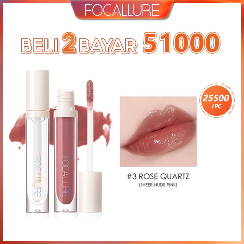 FOCALLURE Lipstick tahan lama Berkilau Dengan Pelembab Lipgloss Plumpmax Lip Gloss Shimmer Glossy Makeup