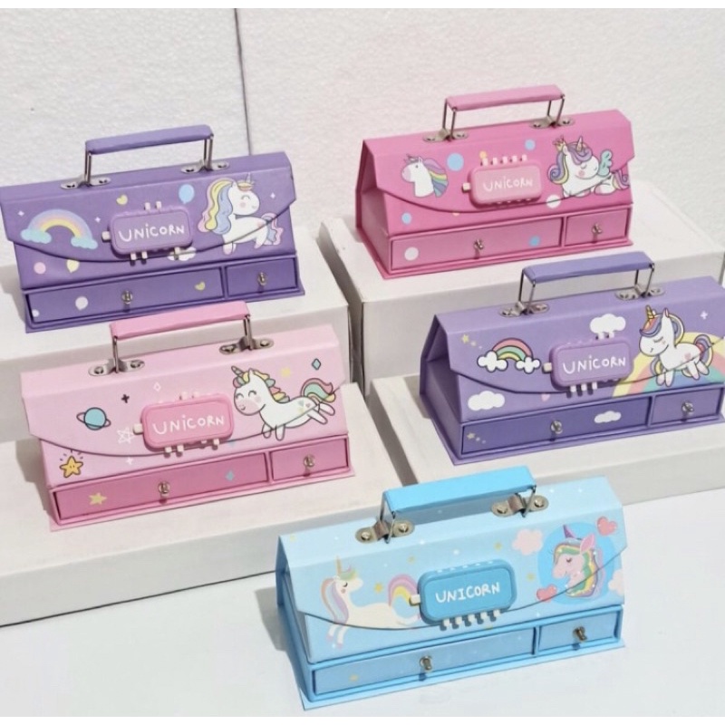 

SJS Kotak Pensil model BTS Karton+Kode Kunci/Tempat Pensil/Pencil Case Code/Pin