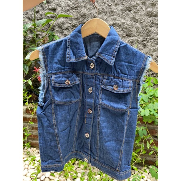 rompi jeans wanita - jaket rompi