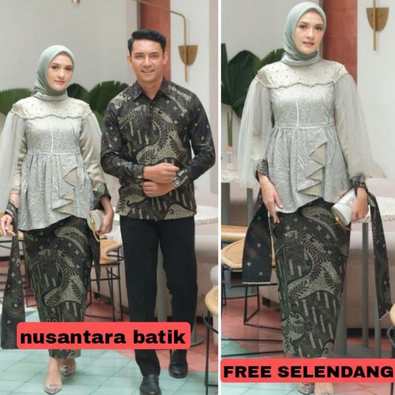 JTR.18Oc22ᶠ ◦ Batik Couple Kebaya Modern Kebaya Tunangan Lamaran Baju Wisuda Baju Couple Kebaya