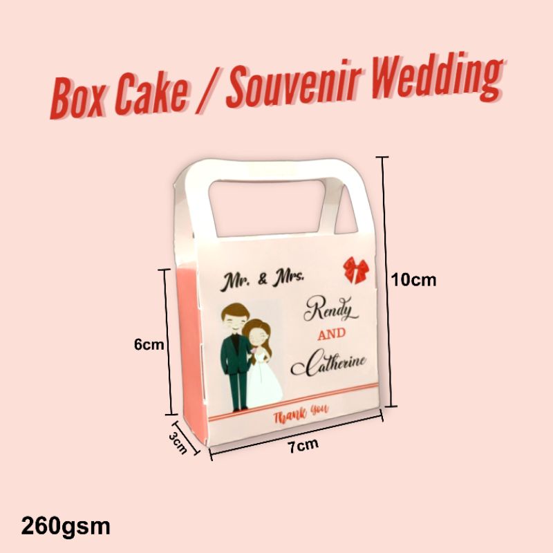 

Custom Box Wedding Isi 4pcs Souvenir Pernikahan Dus Cake Kue Tebal