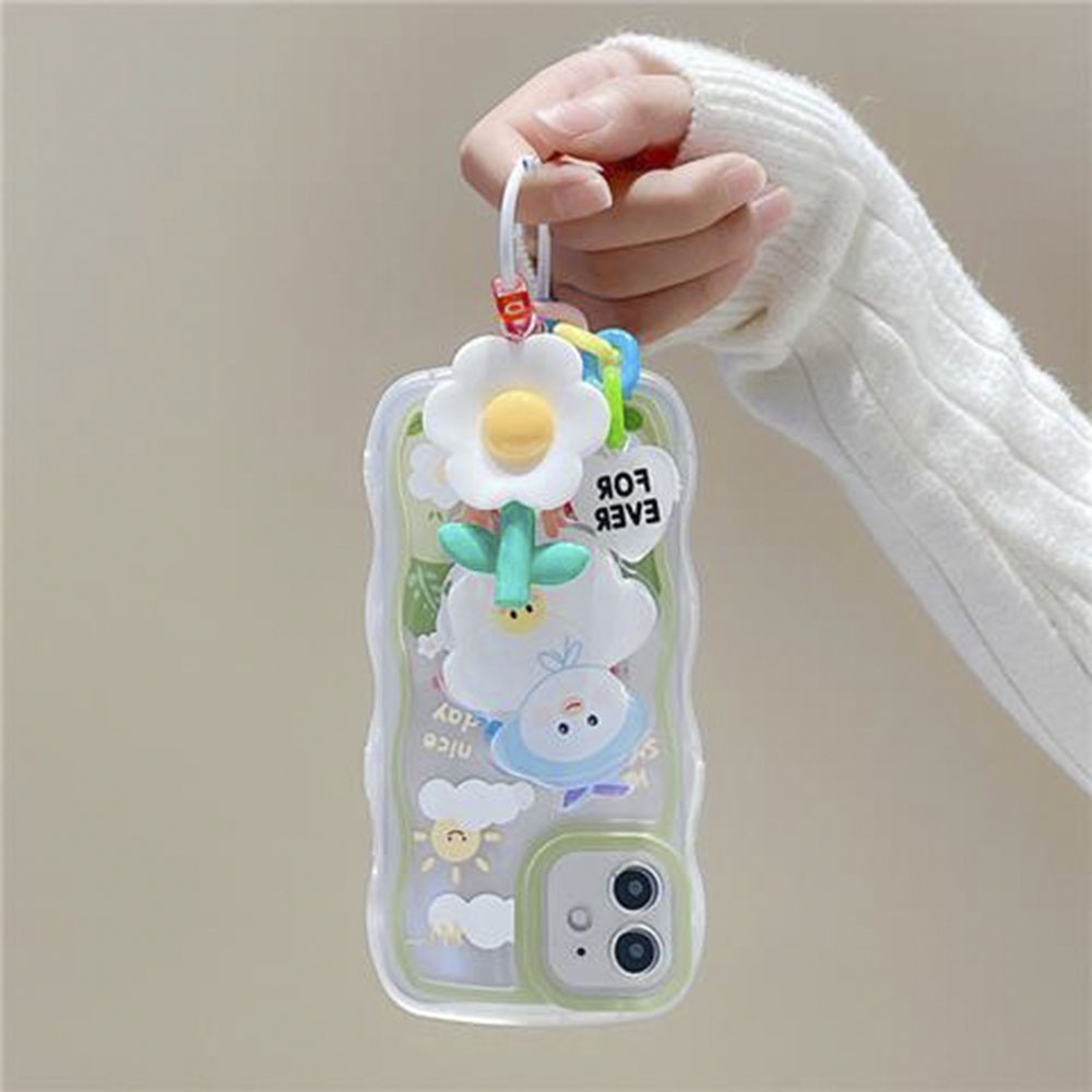 Ins Hyunya Tali Gantungan Handphone Anti Hilang Motif Bunga