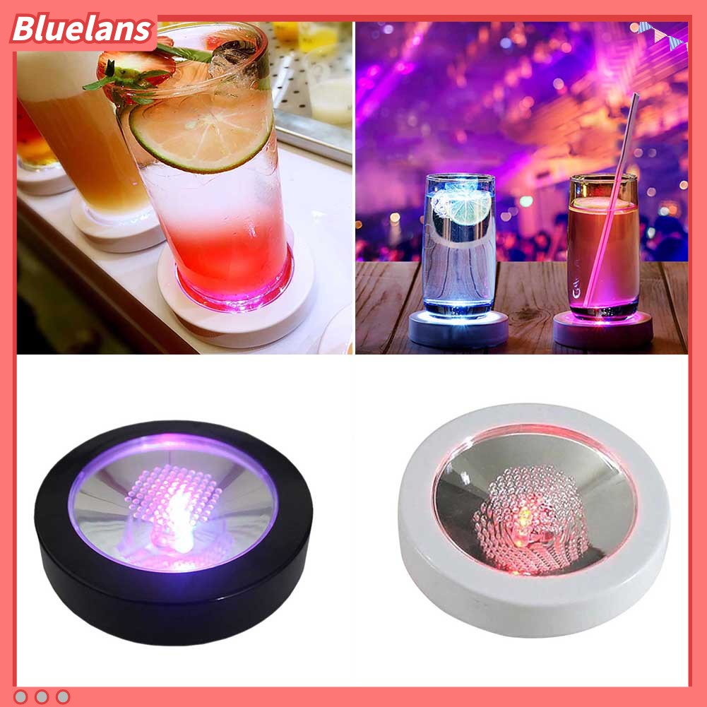 Tatakan Gelas LED Luminous Bentuk Bulat Untuk Bar Ktv Pesta Club