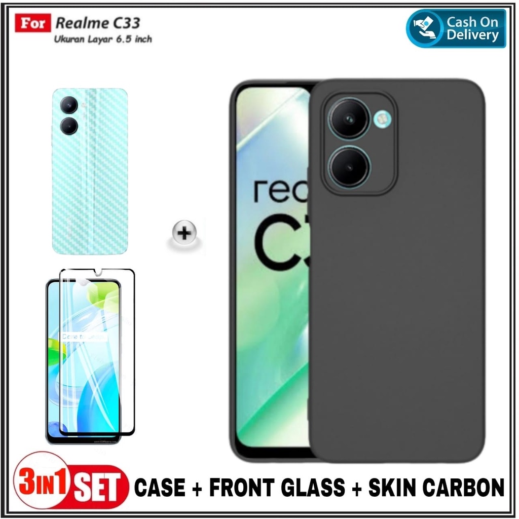 Case Realme C33 Realme C30 Realme GT NEO 3 Realme Narzo 50 5G Soft Case Free Full Tempered Glass+Gar