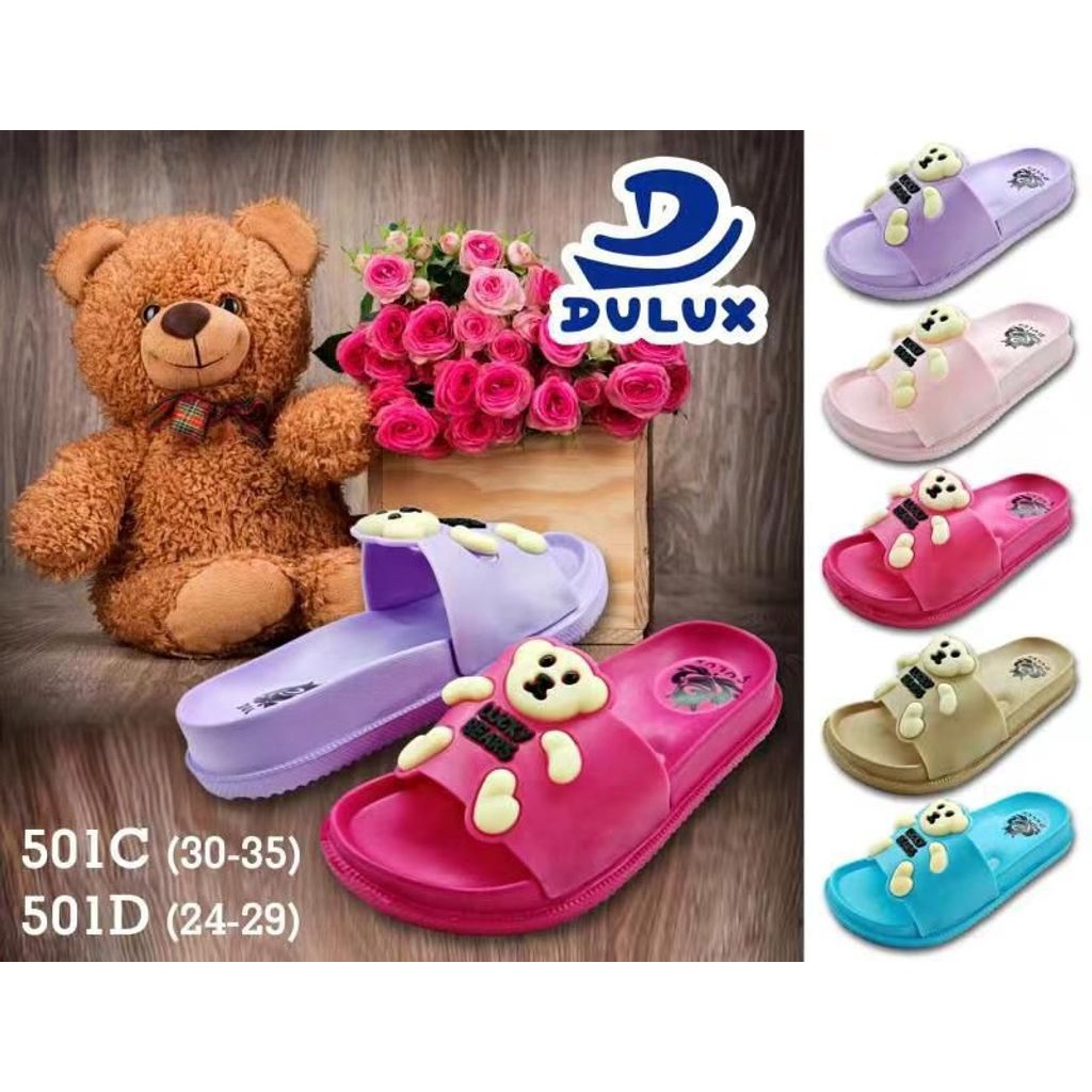 SANDAL SELOP DULUX WANITA MOTIF LUCKY BEARS / SANDAL SELOP WANITA MOTIF BERUANG / SANDAl LUCU