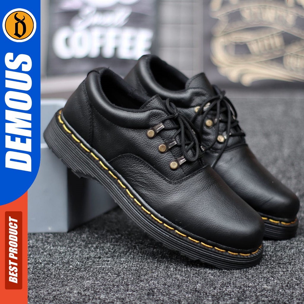 DEMOUS Dumbledore - Sepatu Formal Pantofel Docmart Low Boots Kerja Pria Kulit