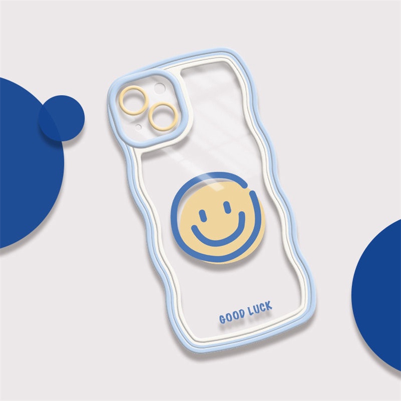 Soft Case Silikon Transparan Motif Smiley Face Untuk iPhone 14 13 12 11 Pro Max X Xr Xs Max 8 7 6 6s Plus