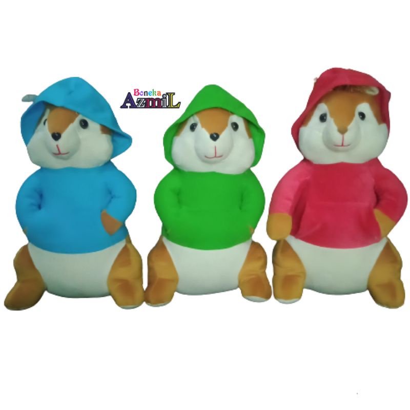 Boneka tupai bajing baju ukuran 40 cm