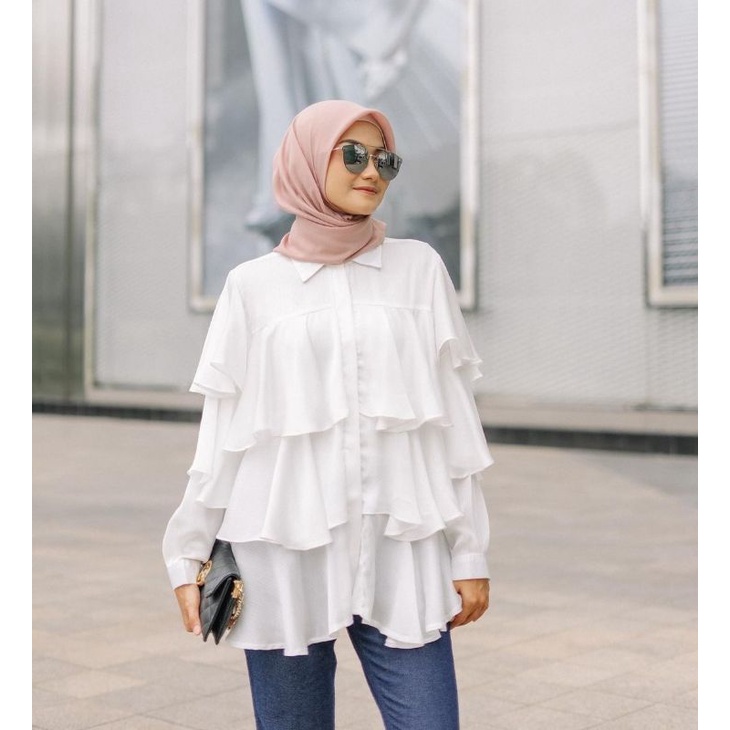 Zeta Blouse White Vanilla Hijab