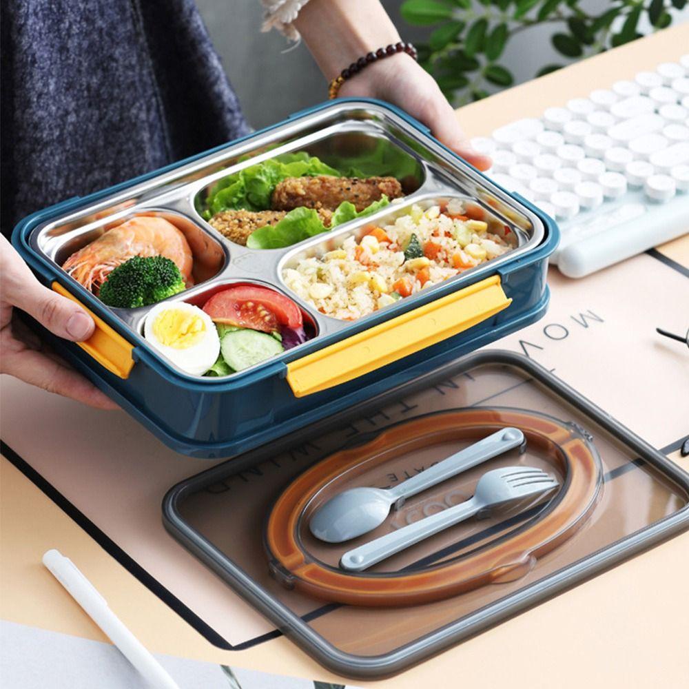 Solighter Lunch Box Microwavable Anti Bocor Untuk Pelajar Pekerja Kantor Anak Dengan Sendok Dengan Pegangan