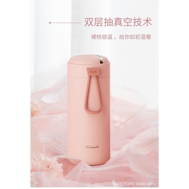 Thermos Termos Mini Gelas Diandi KDB -  350 ml Botol Tumbler Kopi Teh Stainless Steel BPA Premium awet tahan lama Hitam Putih Pink Blue  Hadiah Gift Premium