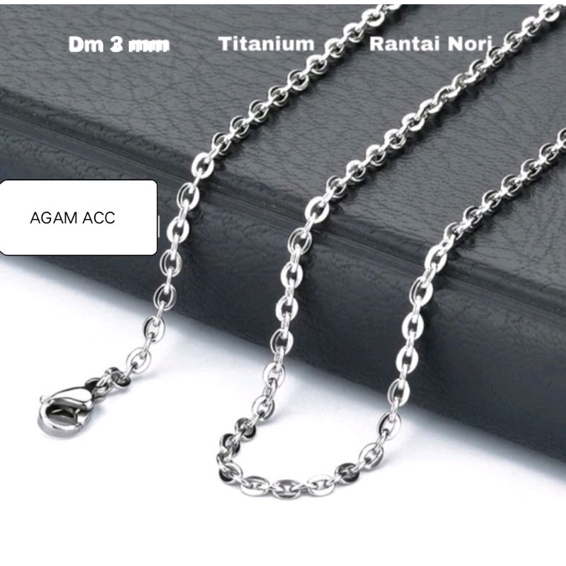 Kalung Titanium Model Nori pria dan wanita Anti karat