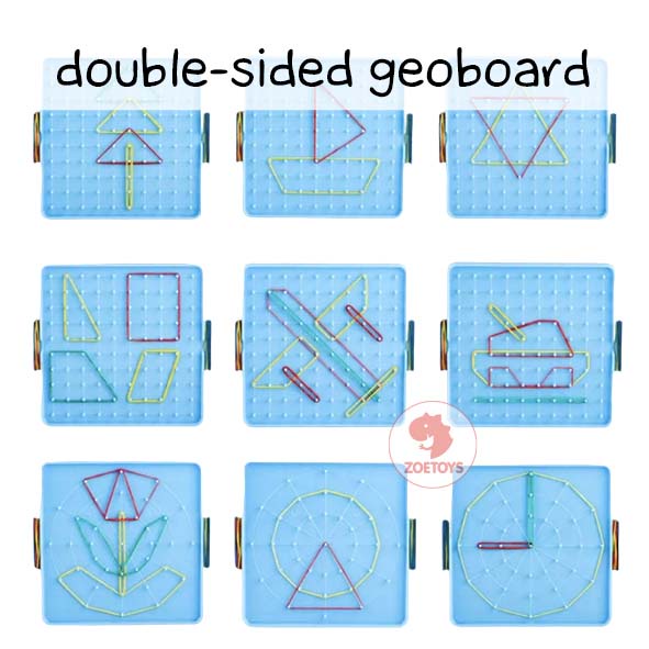 Zoetoys Double-Sided Geoboard | Board Dua Sisi Papan Geometri | Mainan Edukasi Anak