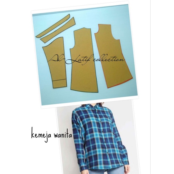 pola instan / pola jiplak KEMEJA WANITA