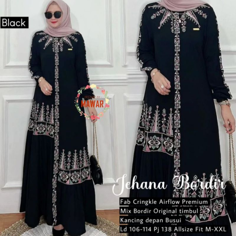 Jehana Dress Busui Bordir Crinkle Airflow Premium