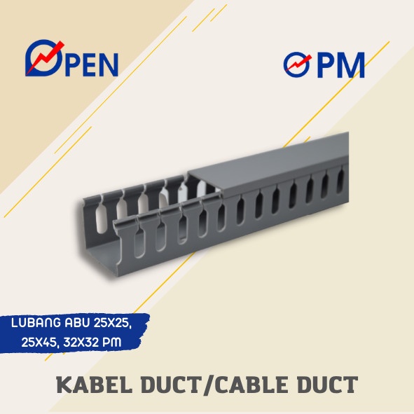 Kabel Duct / Cable Duct Lubang Abu 25X25, 25X45, 32X32 Pm