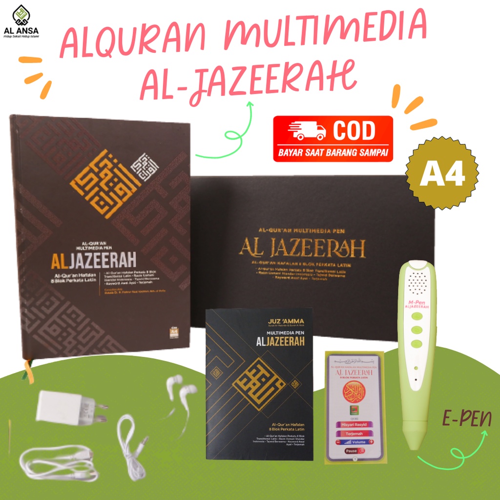 AlQuran Multimedia Digital Pen Al-Jazeerah Premium E-Pen Ukuran A4 Besar