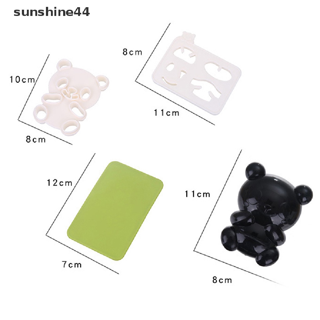 Sunshine 4pcs / set Cetakan Nasi / Sushi / Bento Bentuk Panda Kartun