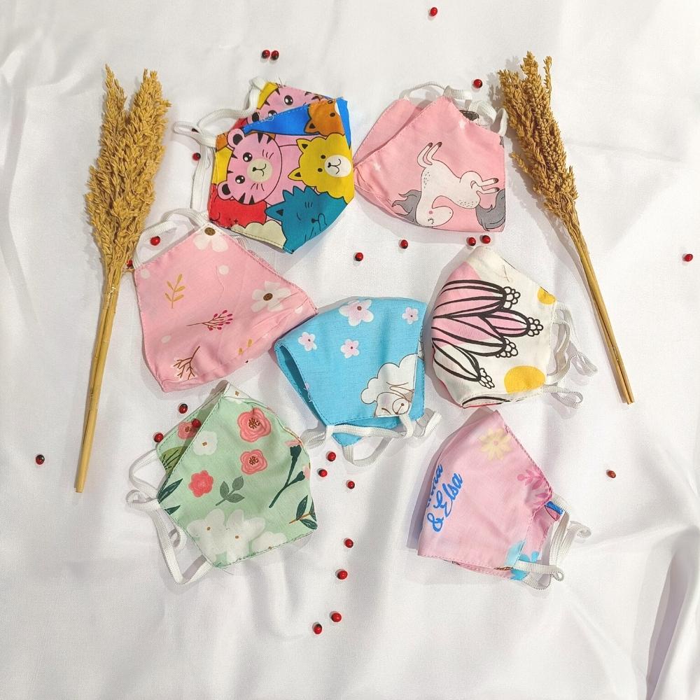Nyenyak Masker 2 Lapis Bahan Katun Random Motif Karakter Lucu / Masker Katun