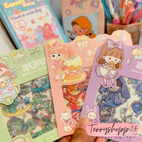 

Paket Stiker Mini Kode XYH-30 isi 3 lembar Karakter Cewe Cute Bisa COD