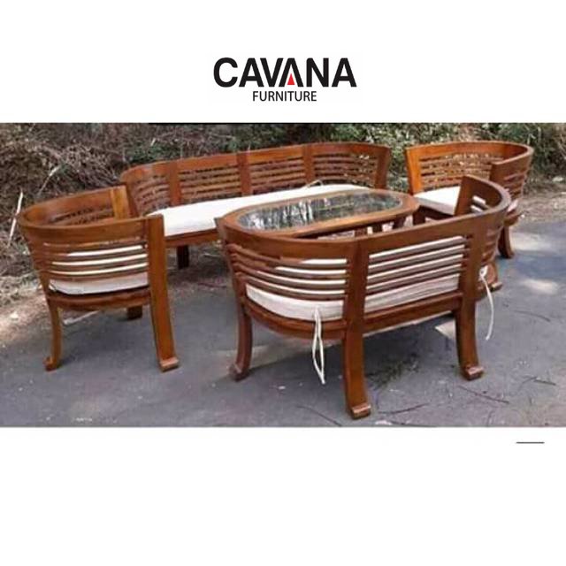 Kursi tamu kayu jati minimalis formasi 211 meja