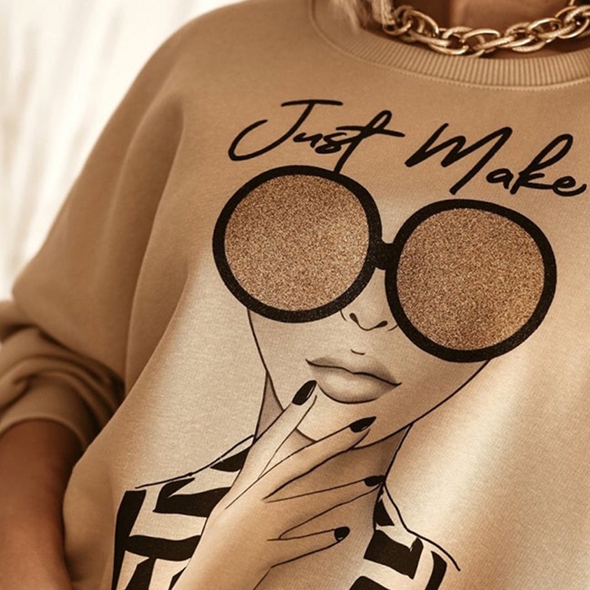 Sweater Aesthetic Sunglasses Woman - Sweatshirt Wanita Terbaru - Bahan Fleece - Allsize Sweater