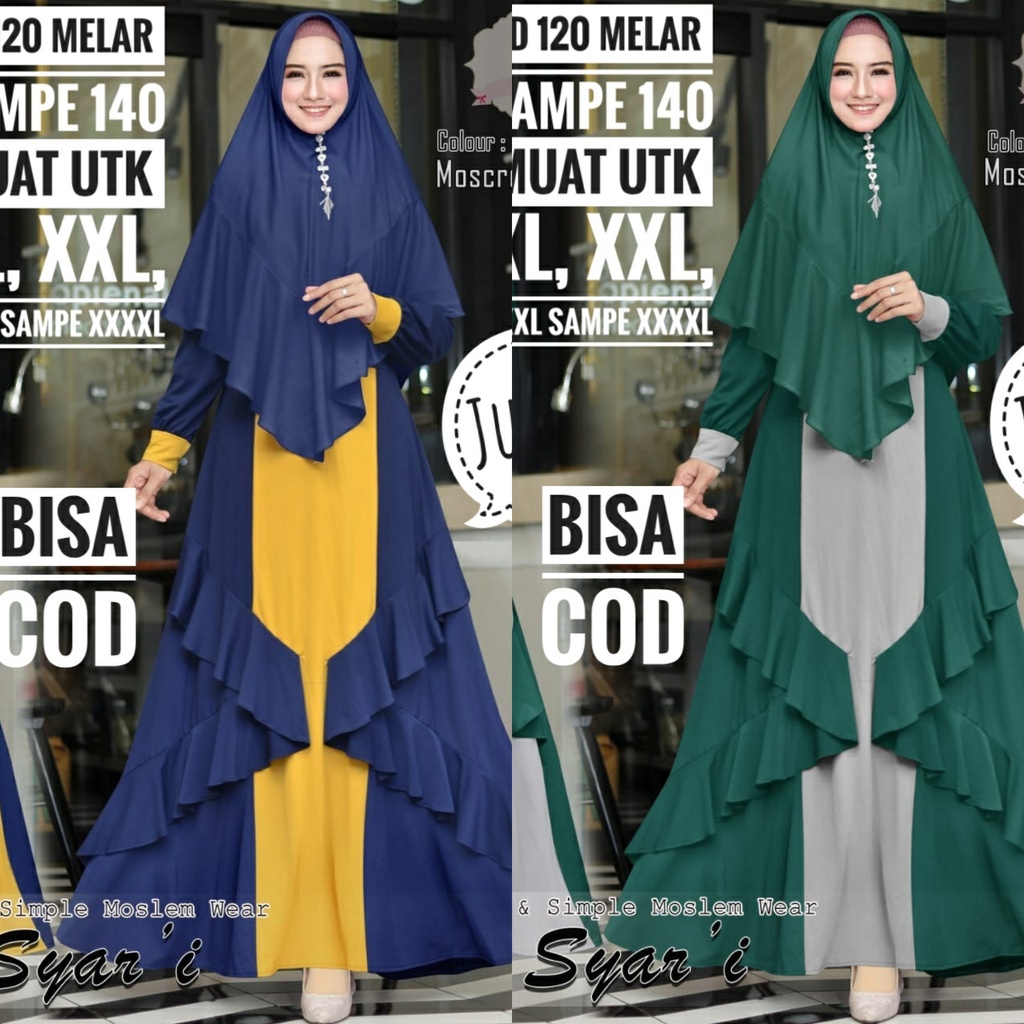 LD 110-130 Gamis Brokat Jumbo AMALIA Baju Pesta Brukat Big size XXXL Polos Mewah