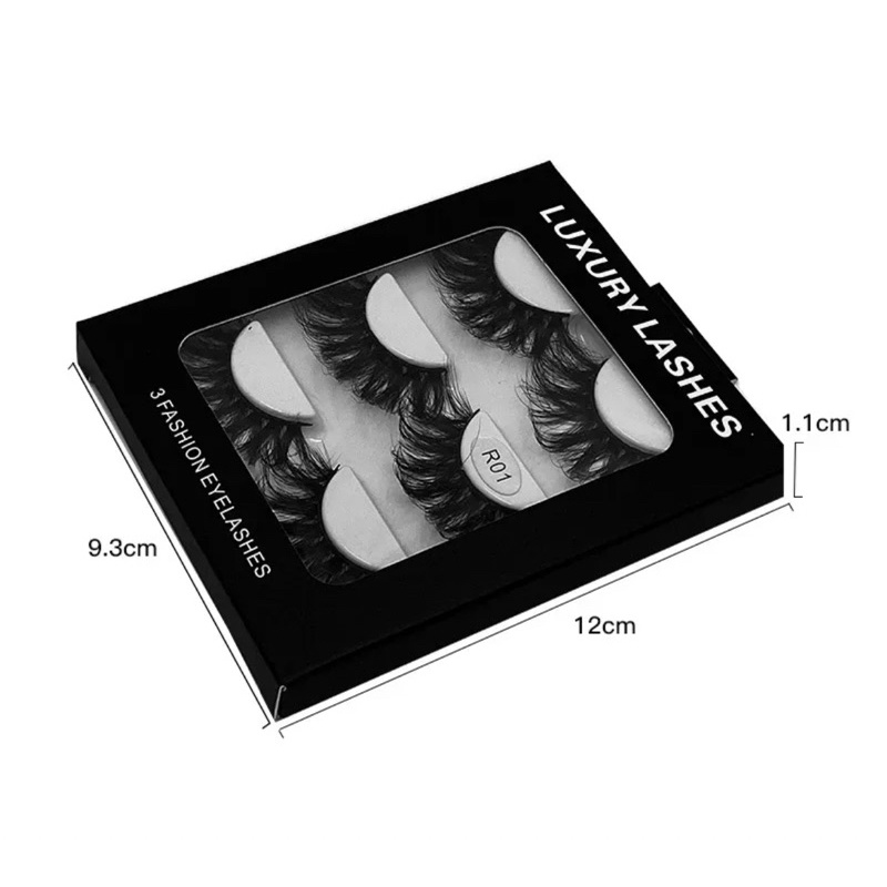 3 PASANG Professional False Eyelashes 6D Mink Lashes Natural Eyelashes Fake Eyelash Extension Makeup Tools Lash Extension Supplies