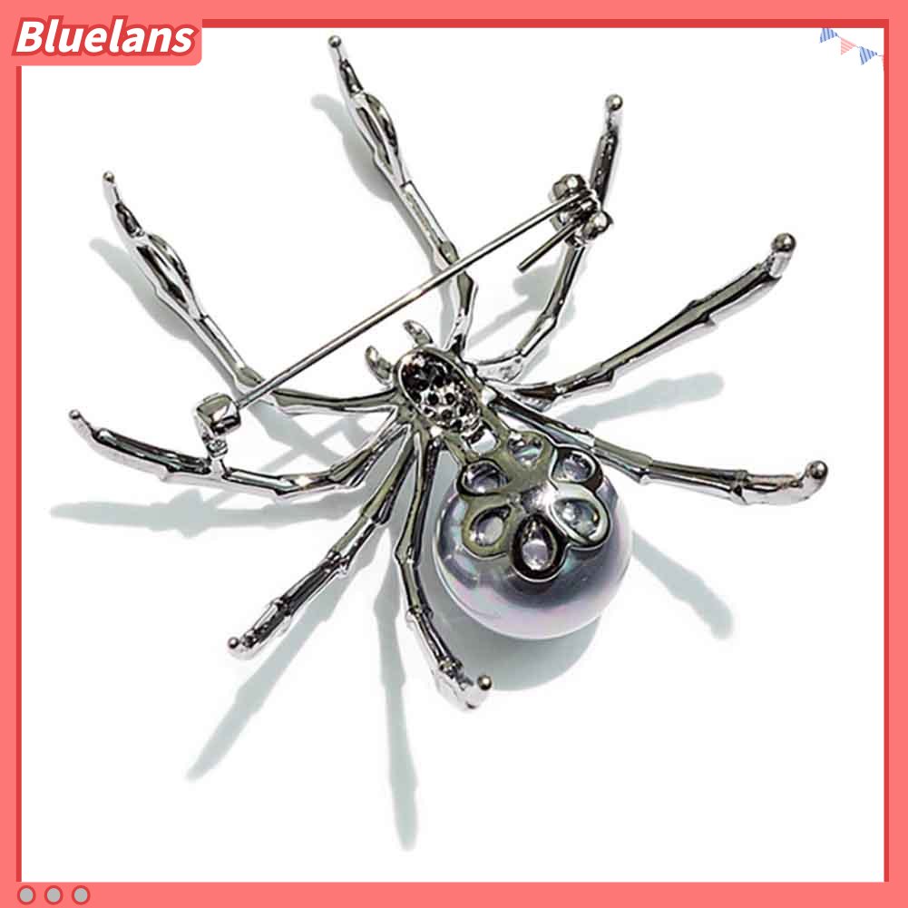 Bluelans Fashion Women Rhinestone Faux Pearl Spider Brooch Pin Corsage Lapel Jewelry Gift