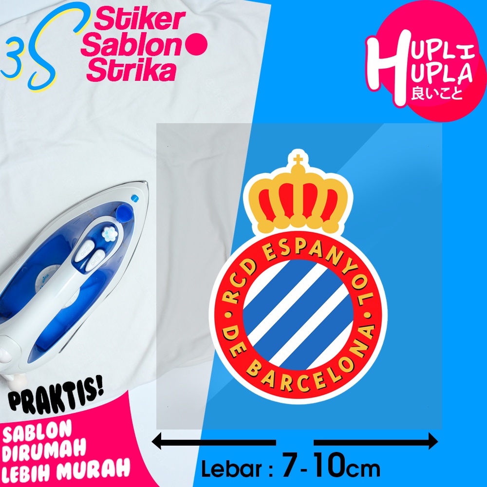 Stiker Sablon Setrika Espanyol Klub Sepak Bola Liga Spanyol Sticker Emblem Gosok Untuk Baju dan Jers