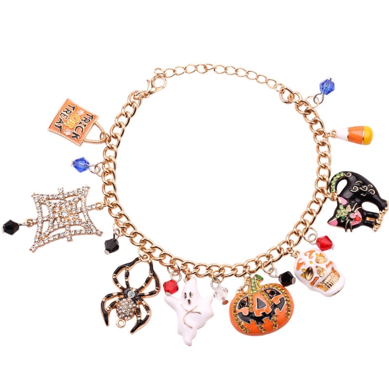 Gelang Adjustable Desain Hantu Labu Halloween Untuk Pria Dan Wanita