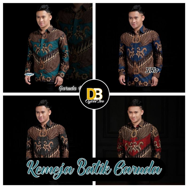 Kemeja Batik Pria Lengan Panjang Motif Garuda M L XL XXL / Batik Pekalongan / Hem Batik Lengan Panjang / Bisa COD / Murah / Baju Batik Kerja Modern / Batik Nusantara / Kemeja Koko dewasa