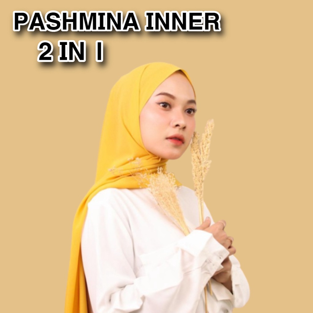 TERMURAH PASHMINA INNER 2IN1 / PASHMINA CERUTY BABY DOLL 180*75 PREMIUM