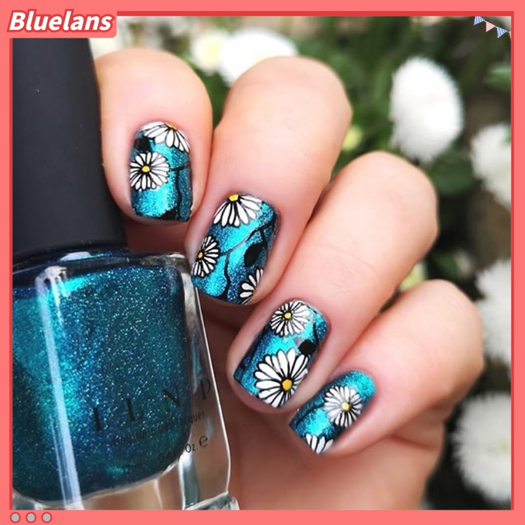 Bluelans Cetakan Stempel Kuku Motif Bunga / Kupu-Kupu Untuk Manicure