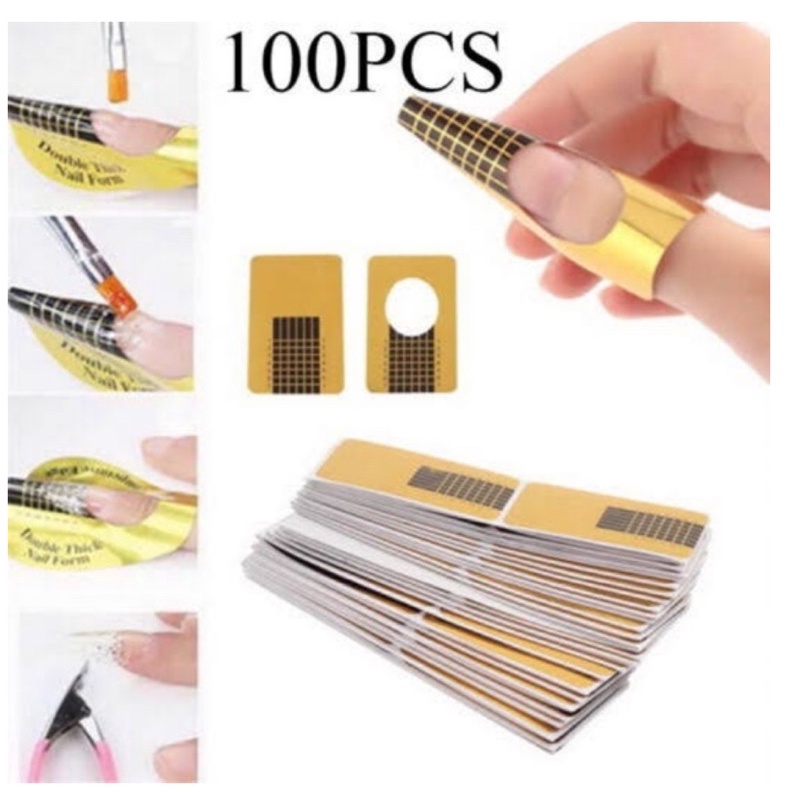 NAIL FORM GOLD / 1PCS/ FORM EXTENSION NAIL ART / kertas form sambung kuku